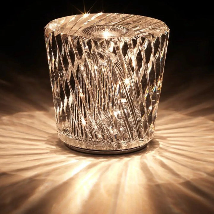 BowLift | Crystal Table Lamp VÉLORIA | Diamond Look & 360° Light Play | Wireless & USB Rechargeable | Up to 12 hrs. Light Duration