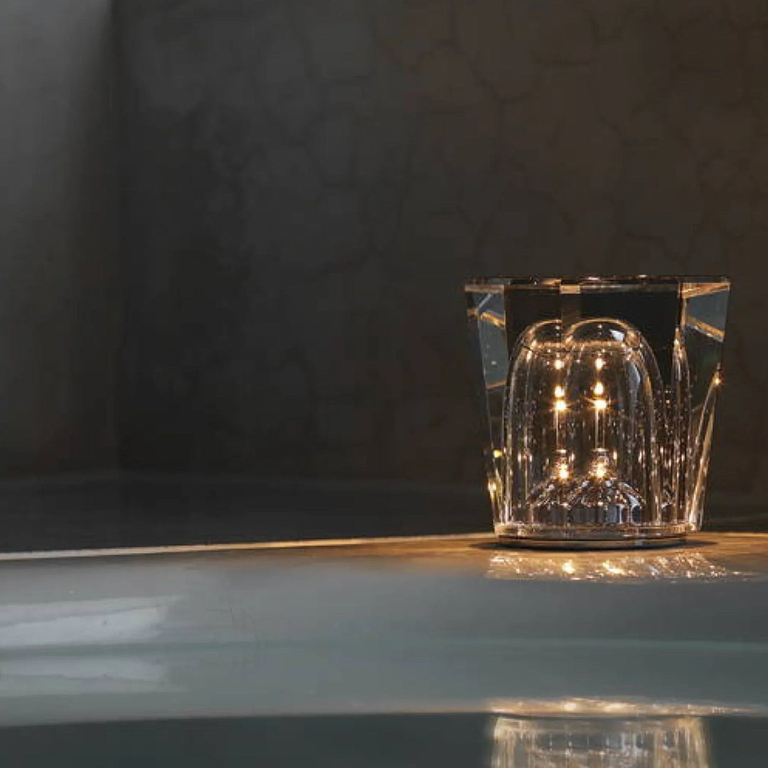 BowLift | Crystal Table Lamp VÉLORIA | Diamond Look & 360° Light Play | Wireless & USB Rechargeable | Up to 12 hrs. Light Duration