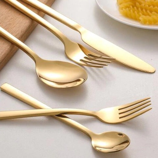 BowLift | LumiDine 30-piece Premium Cutlery Set | Stainless Steel | Modern Design | For 6 People | Durable & Dishwasher Safe