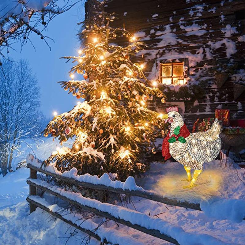 BowLift | Bright Chicken with Scarf Christmas Decoration