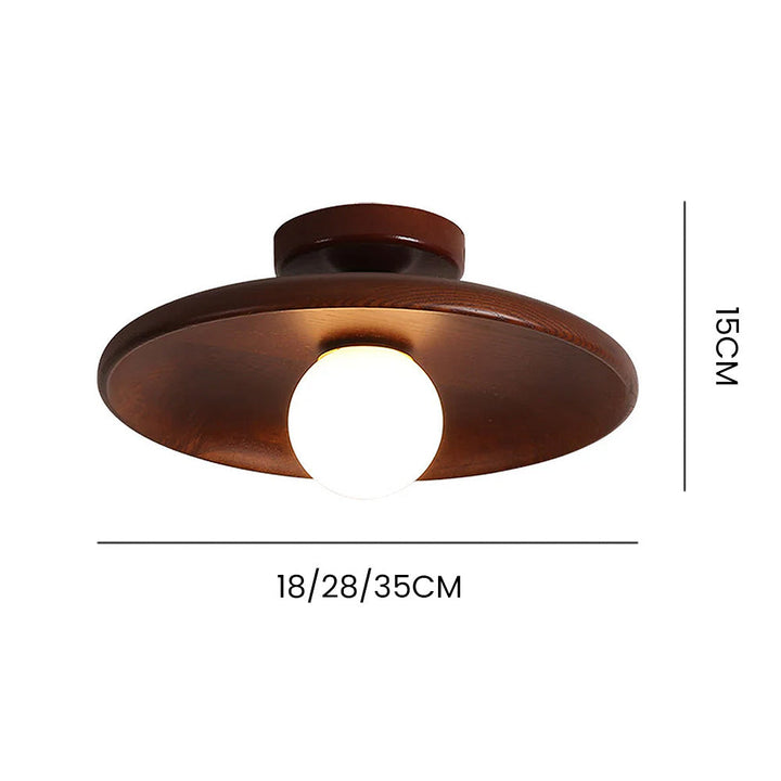 BowLift | Nordic Wood Round Ceiling Light Fixture - Minimalist Design for Hallway & Living Room Lighting