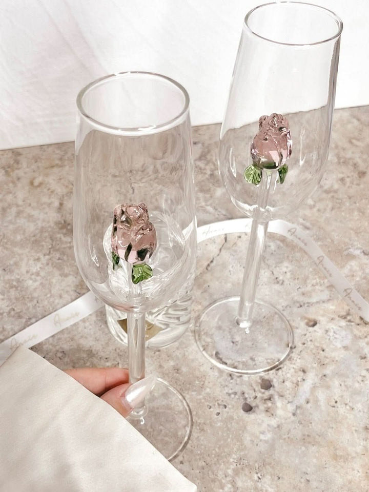 BowLift | La Vie En Rose | Champagne Glass - Handmade