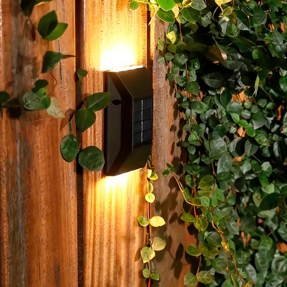LED solar cell wall light (up-downlight), 2 pcs. Black | Bowlift
