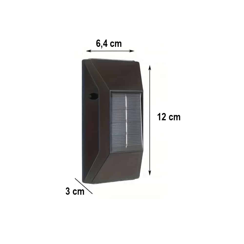 LED solar cell wall light (up-downlight), 2 pcs. Black | Bowlift