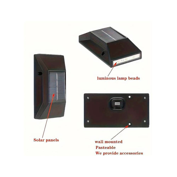 LED solar cell wall light (up-downlight), 2 pcs. Black | Bowlift