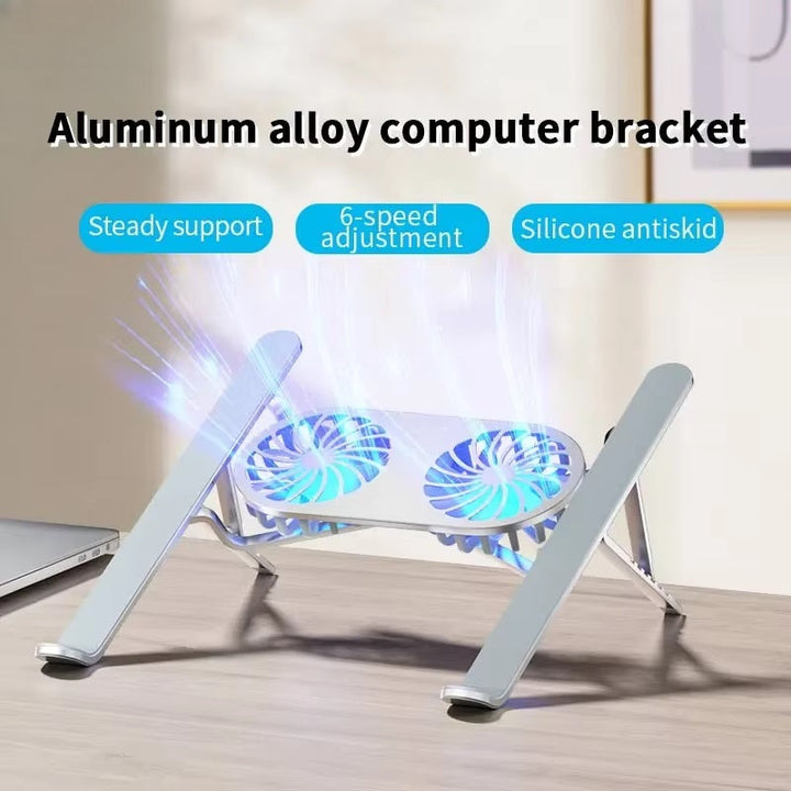 BowLift | Foldable Laptop Stand with 360° Rotating Cooling Fans and Adjustable Height