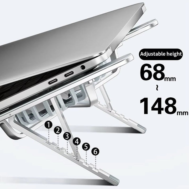 BowLift | Foldable Laptop Stand with 360° Rotating Cooling Fans and Adjustable Height