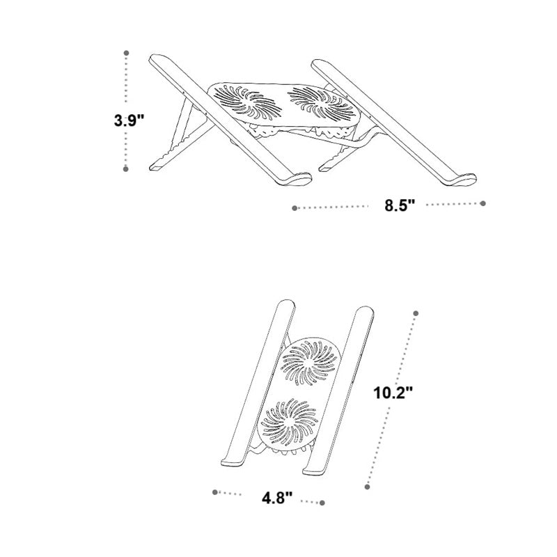 BowLift | Foldable Laptop Stand with 360° Rotating Cooling Fans and Adjustable Height