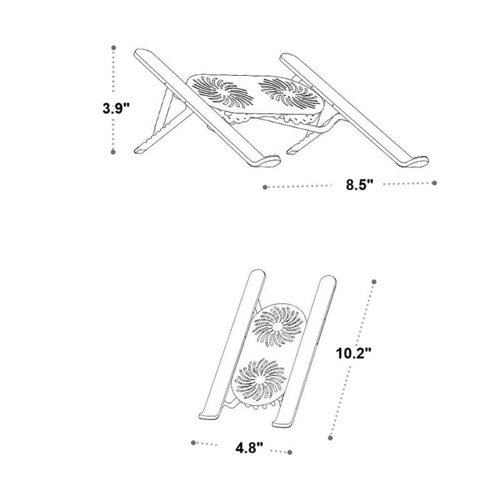 BowLift | Foldable Laptop Stand with 360° Rotating Cooling Fans and Adjustable Height