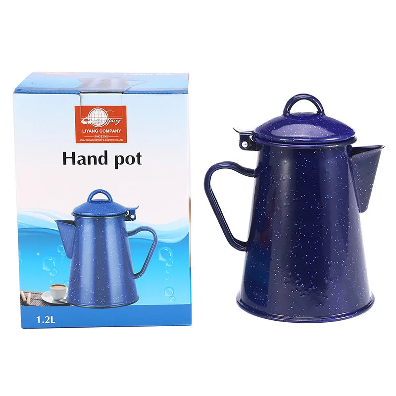 Large Capacity Enamel Handle Pot for Coffee Tea Water Enamel Kettle | Bowlift