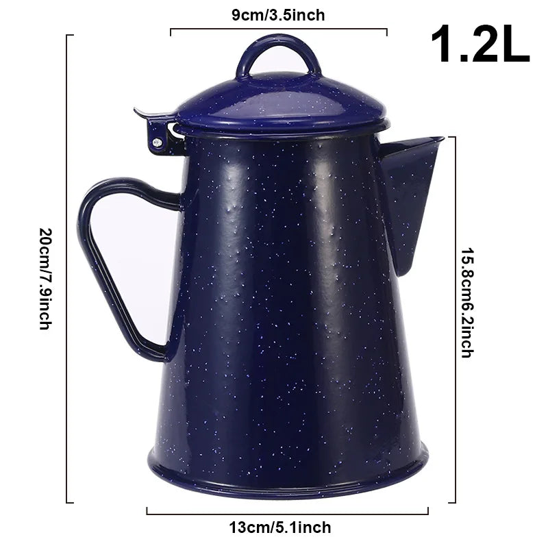 Large Capacity Enamel Handle Pot for Coffee Tea Water Enamel Kettle | Bowlift