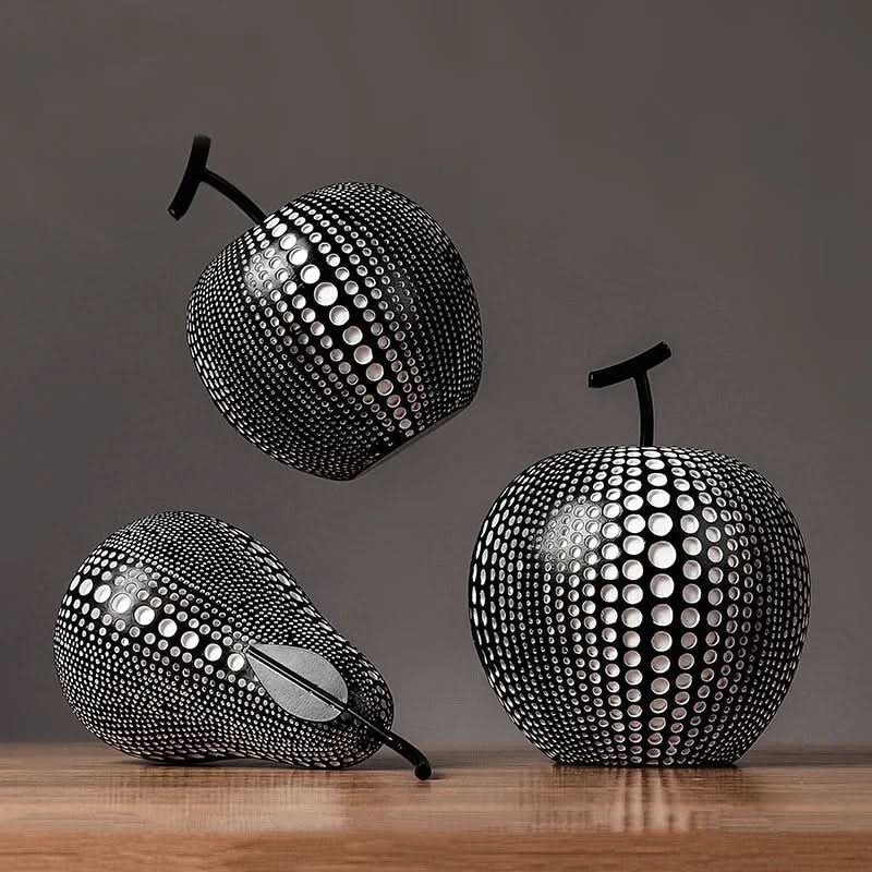BowLift | MonoApple Decorative Figurine – Black & White Polka Dot Apple