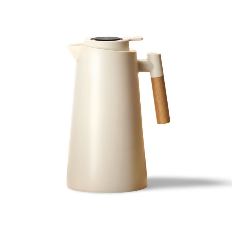 BowLift | Lattea – Thermal Jug with Temperature Display, Leak-Proof Design & Wooden Handle