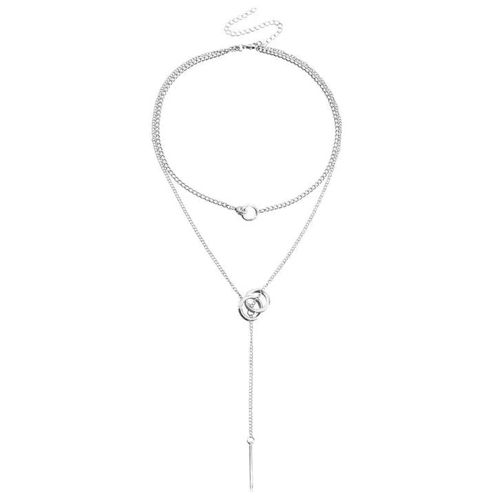 BowLift | Layered Dual Circle Chain Necklace