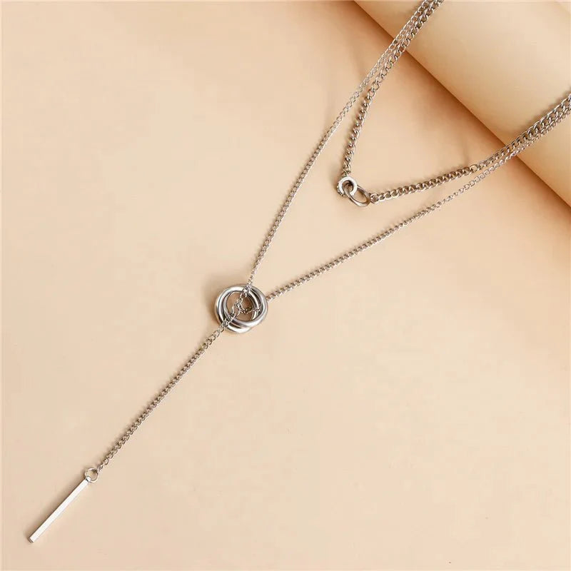 BowLift | Layered Dual Circle Chain Necklace