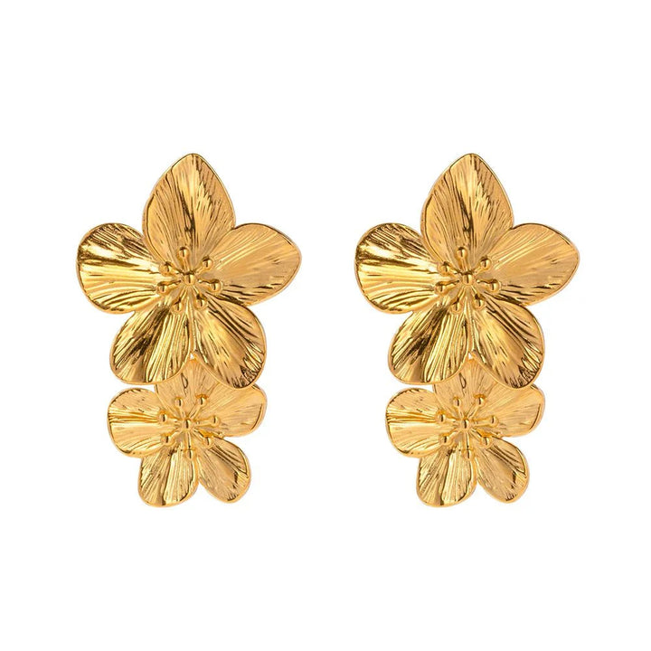 BowLift | Layered Hibiscus Flower Floral Earrings