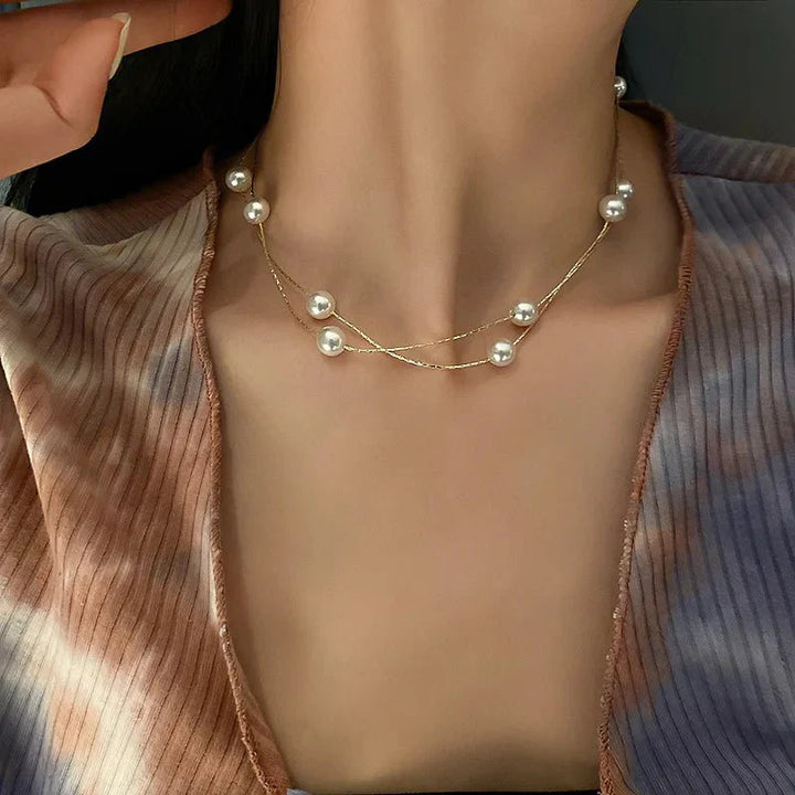BowLift | Layered Pearl Classy Choker Necklace