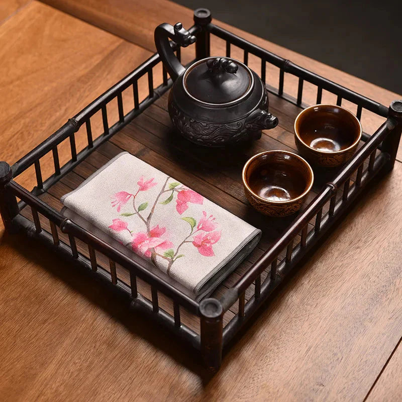 Leaf Tea Towel Suede Table Mat Dishcloth Table Napkins Lotus Accessory | Bowlift