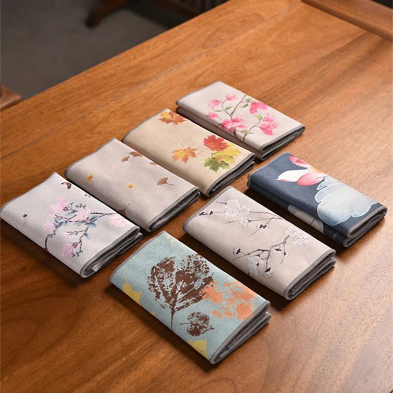 Leaf Tea Towel Suede Table Mat Dishcloth Table Napkins Lotus Accessory | Bowlift
