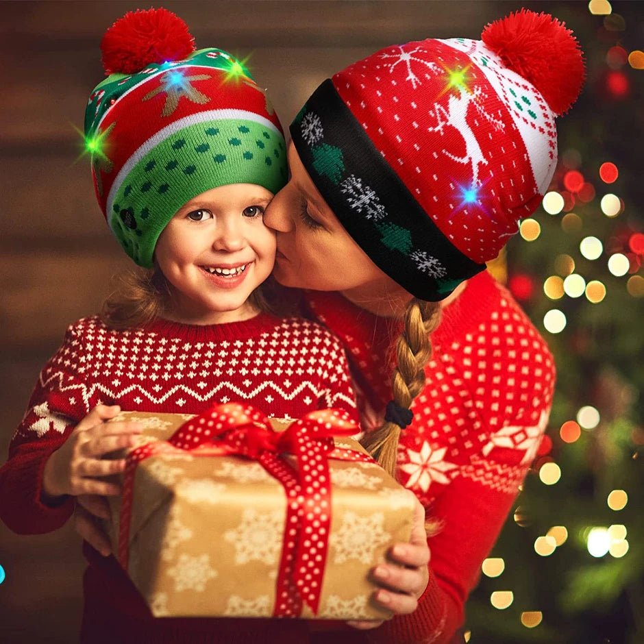 BowLift | LED Christmas Beanie - Unisex Knitted Beanie  for Christmas and New Year