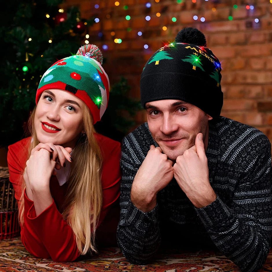 BowLift | LED Christmas Beanie - Unisex Knitted Beanie  for Christmas and New Year
