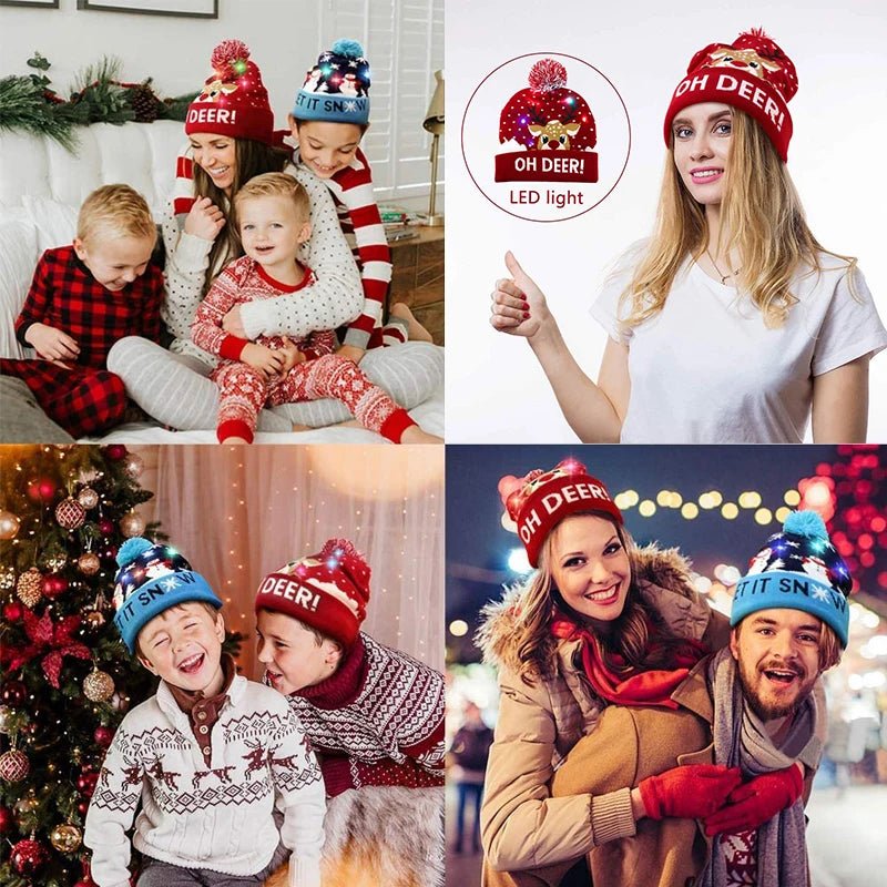 BowLift | LED Christmas Beanie - Unisex Knitted Beanie  for Christmas and New Year