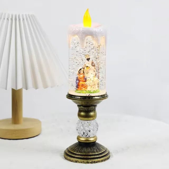 BowLift | LED Christmas Candle Lights with Dreamy Snowflake Music Box
