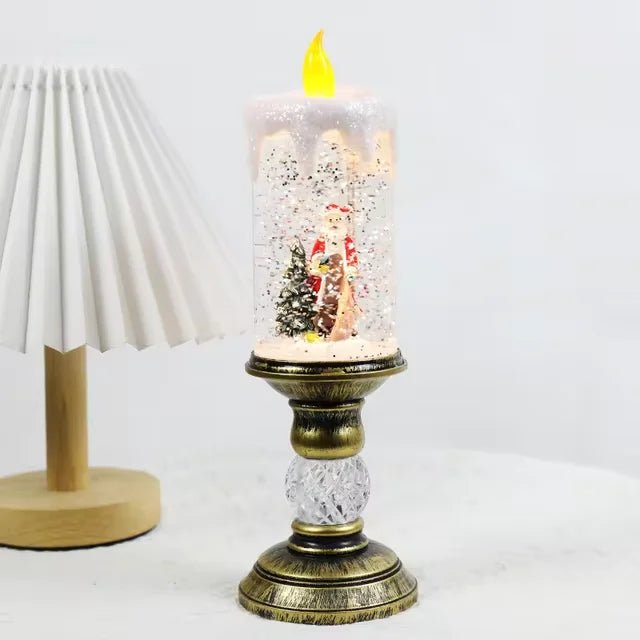 BowLift | LED Christmas Candle Lights with Dreamy Snowflake Music Box