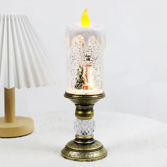 BowLift | LED Christmas Candle Lights with Dreamy Snowflake Music Box