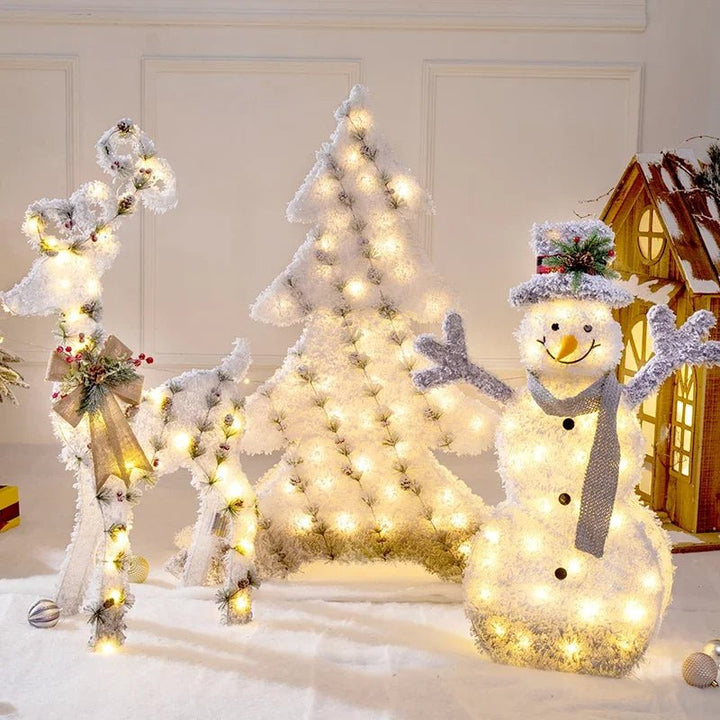 BowLift | LED Christmas Christmas Tree, Snowman or Gift Box Decoration – Snowman & Fawn Tree Decorations, Perfect Holiday Ornaments & New Year Gifts