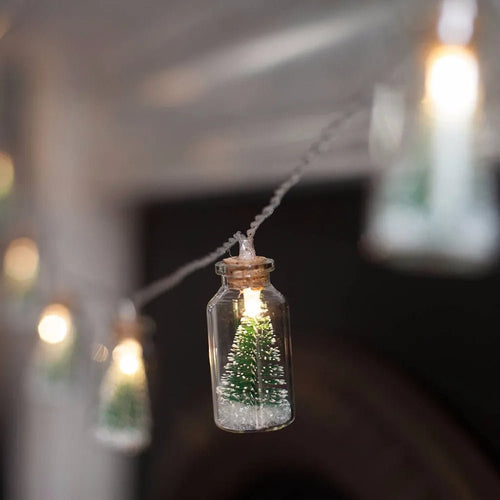 BowLift | LED Christmas Tree Glass Jar String Lights – Battery-Powered Fairy Glow for Festive Decor, Weddings & Parties