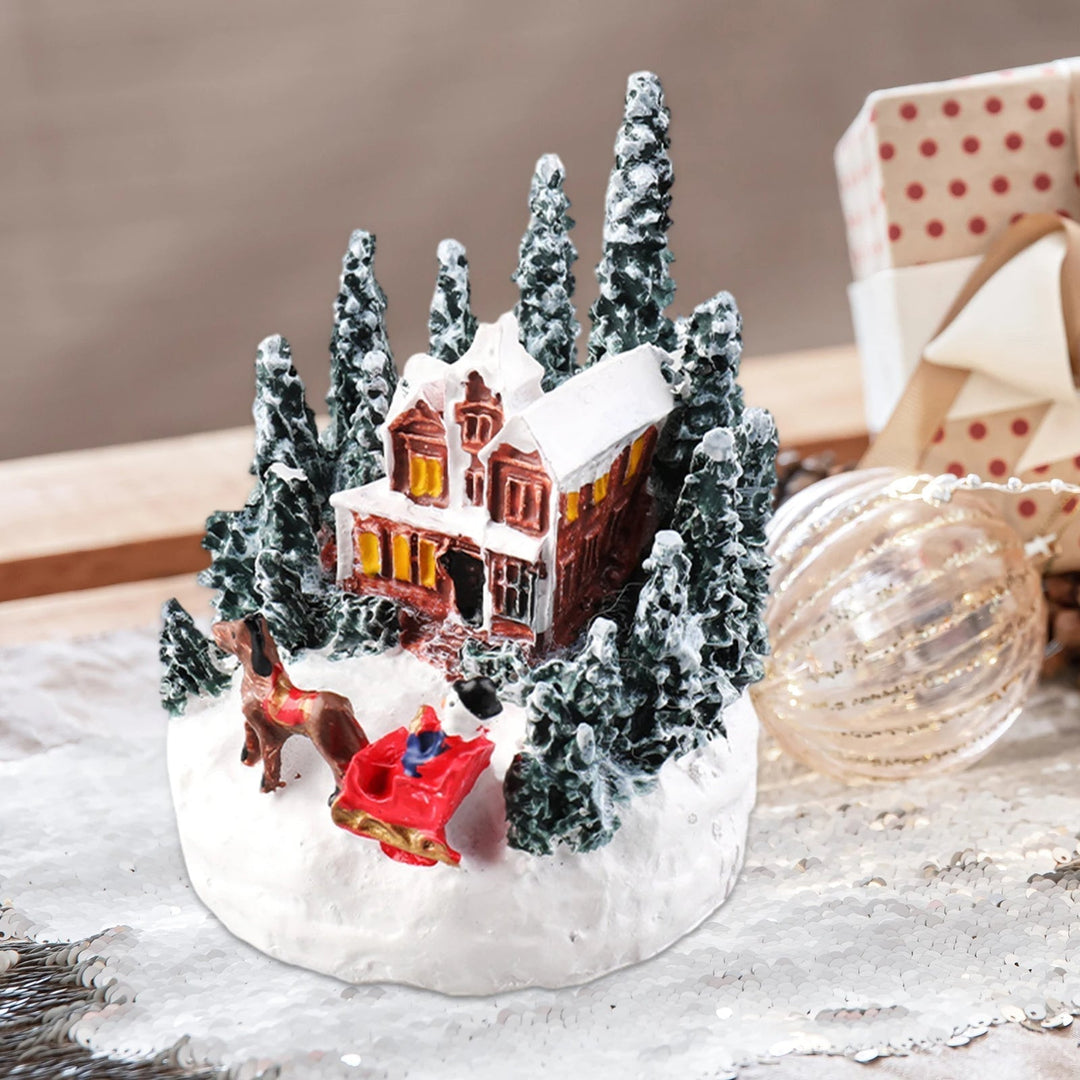 BowLift | LED Christmas Village Miniature Set – Snowy Resin Houses for Festive Home Décor & Delightful Gifts for Kids & Friends
