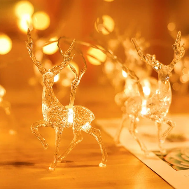 BowLift | LED Deer Fairy Lights – Battery-Powered Holiday String Lights for Magical Christmas Home, Bedroom, & Living Room Decor