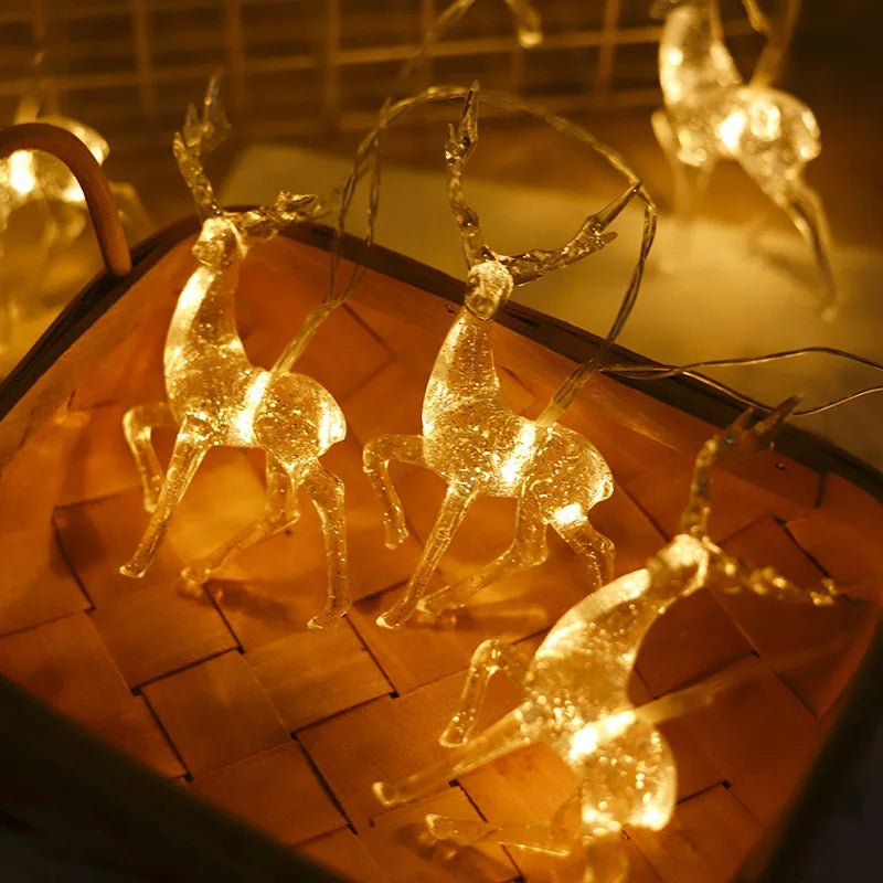 BowLift | LED Deer Fairy Lights – Battery-Powered Holiday String Lights for Magical Christmas Home, Bedroom, & Living Room Decor
