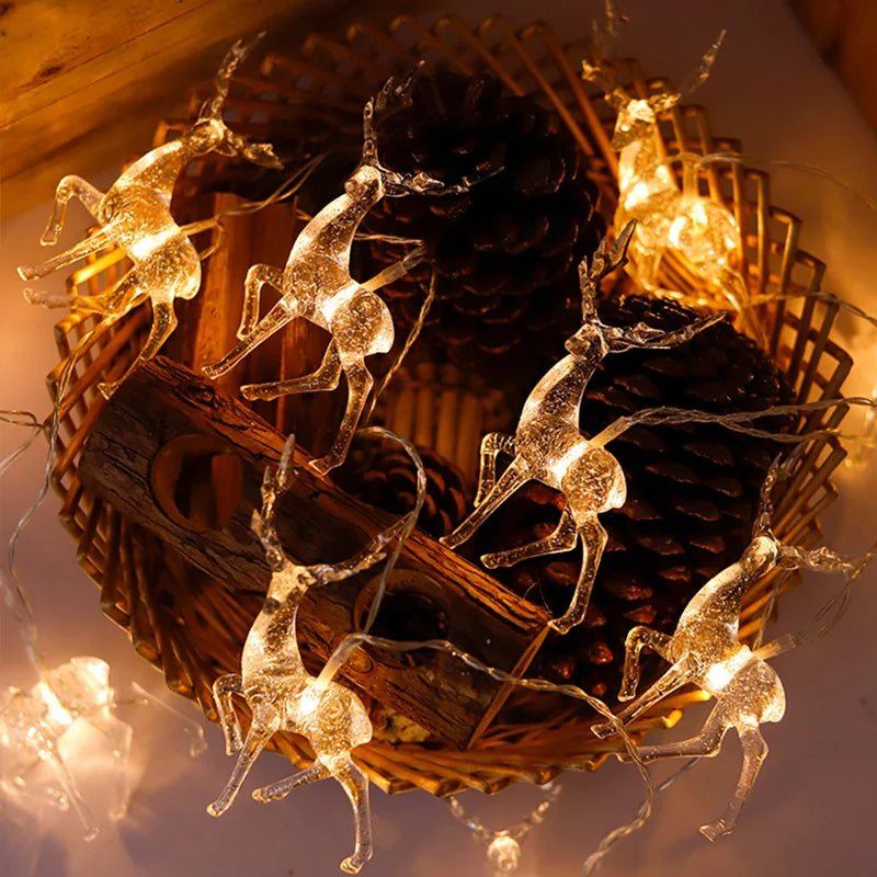 BowLift | LED Deer Fairy Lights – Battery-Powered Holiday String Lights for Magical Christmas Home, Bedroom, & Living Room Decor