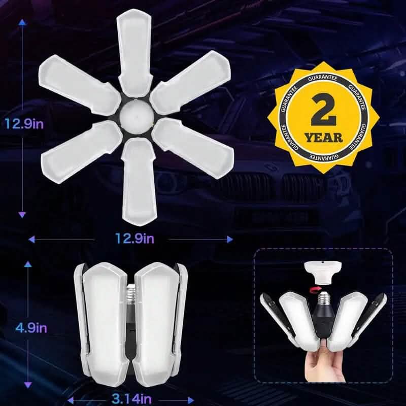 BowLift | LED Garage Ceiling Lights 150W 15000LM 6500K with 6+1 deformable Panels