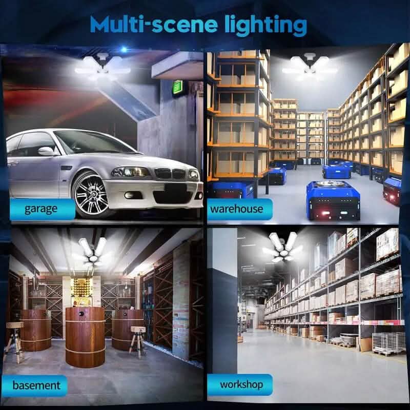 BowLift | LED Garage Ceiling Lights 150W 15000LM 6500K with 6+1 deformable Panels