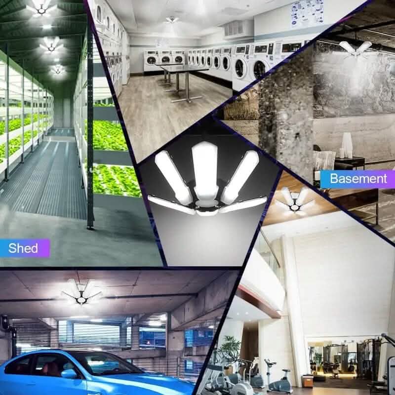 BowLift | LED Garage Ceiling Lights 150W 15000LM 6500K with 6+1 deformable Panels