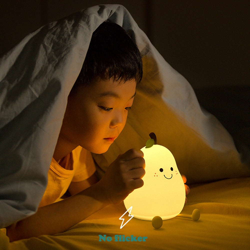 BowLift | LED Night Light Pear | Cozy and USB Rechargeable - Dimming and Changing Colors