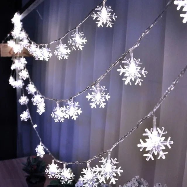 BowLift | LED Snowflake Lights - String Garland  Christmas Lights