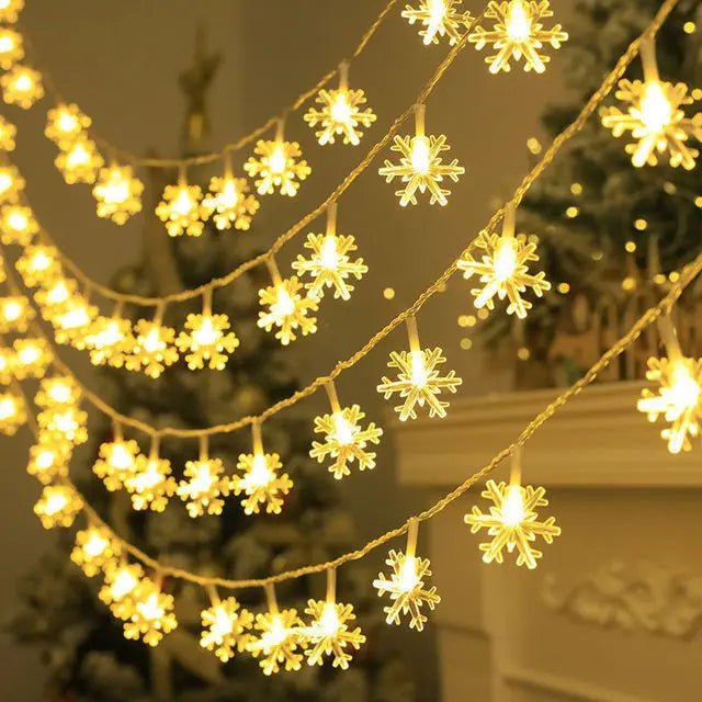BowLift | LED Snowflake Lights - String Garland  Christmas Lights