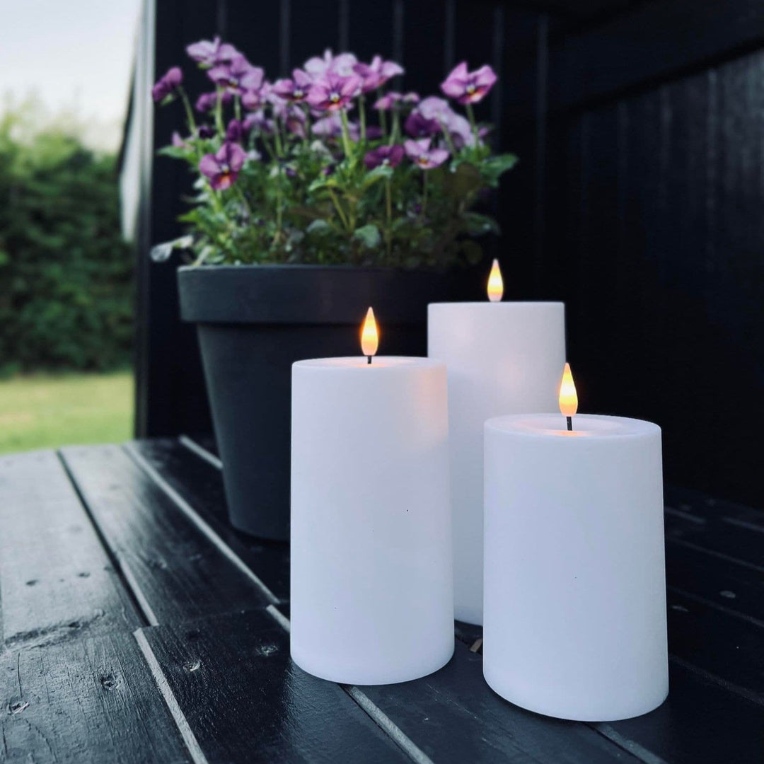 BowLift | Outdoor LED Flameless Pillar Candle Set