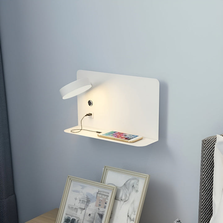 BowLift | LED Wall Lamp with USB Charger and Switch - GlowPort