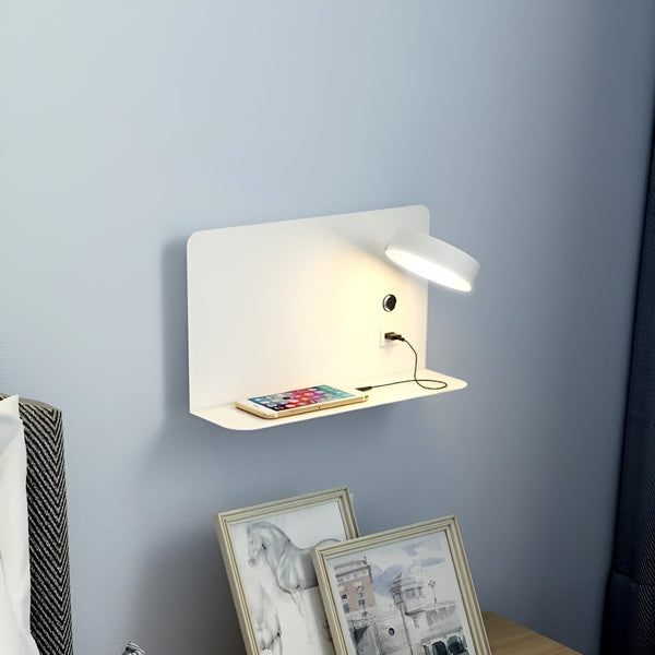 BowLift | LED Wall Lamp with USB Charger and Switch - GlowPort
