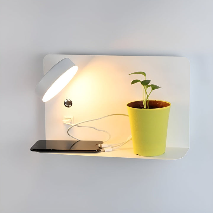BowLift | LED Wall Lamp with USB Charger and Switch - GlowPort