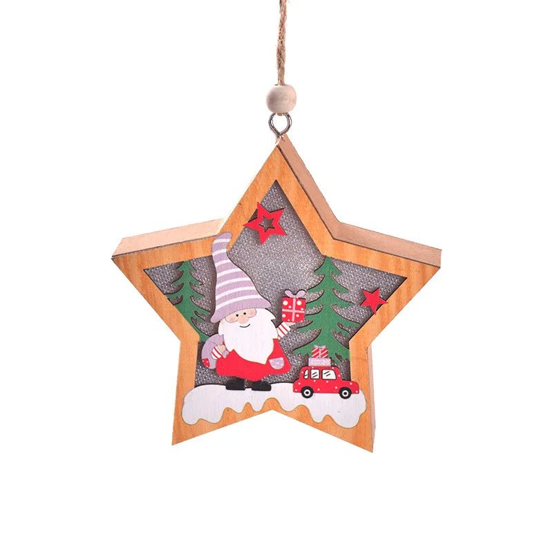 BowLift | LED Wooden Christmas Ornaments – Festive Christmas Tree Decorations, Perfect for Holiday DIY Gifts & New Year Decor