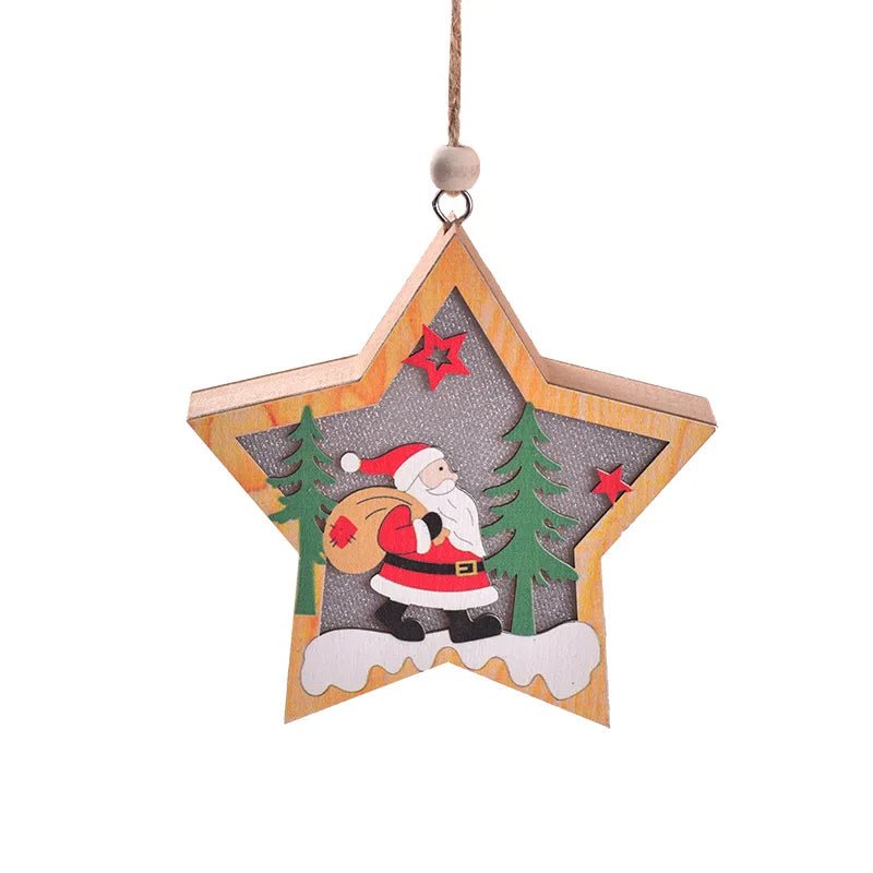 BowLift | LED Wooden Christmas Ornaments – Festive Christmas Tree Decorations, Perfect for Holiday DIY Gifts & New Year Decor