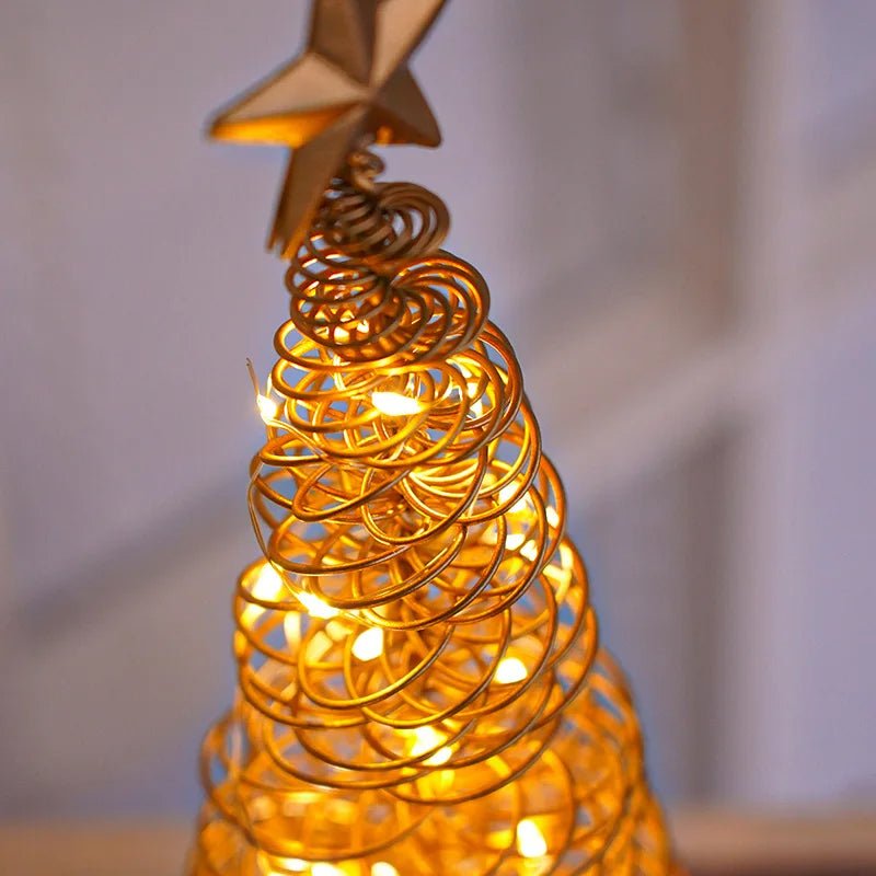 BowLift | LED Wrought Christmas Tree Spiral Light Table Ornament – Elegant Atmosphere Lamp for Bedroom & Holiday Décor