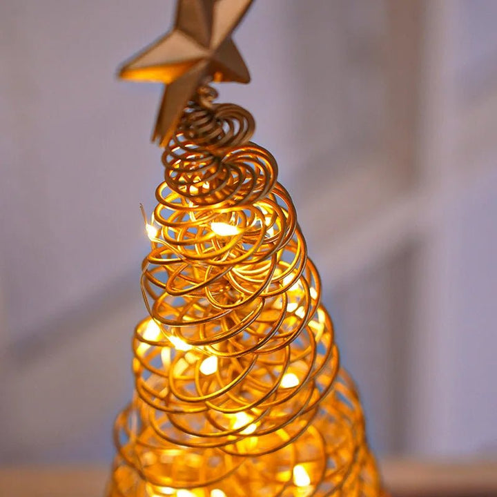 BowLift | LED Wrought Christmas Tree Spiral Light Table Ornament – Elegant Atmosphere Lamp for Bedroom & Holiday Décor