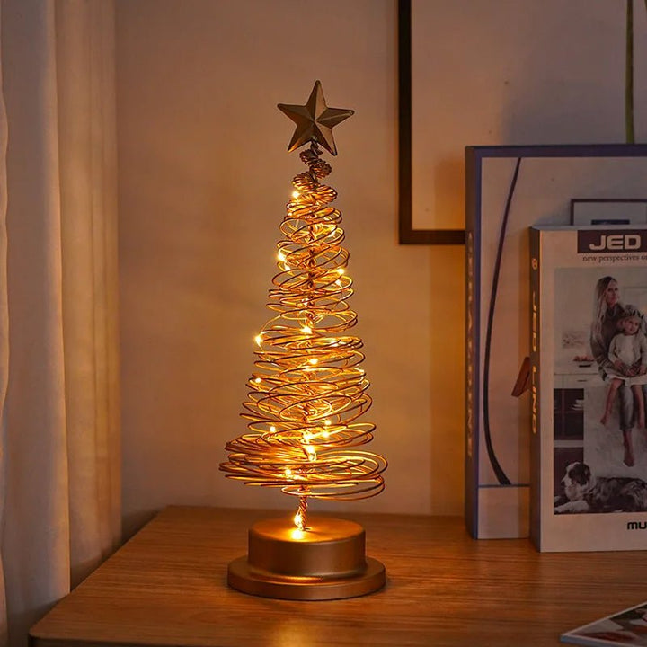 BowLift | LED Wrought Christmas Tree Spiral Light Table Ornament – Elegant Atmosphere Lamp for Bedroom & Holiday Décor